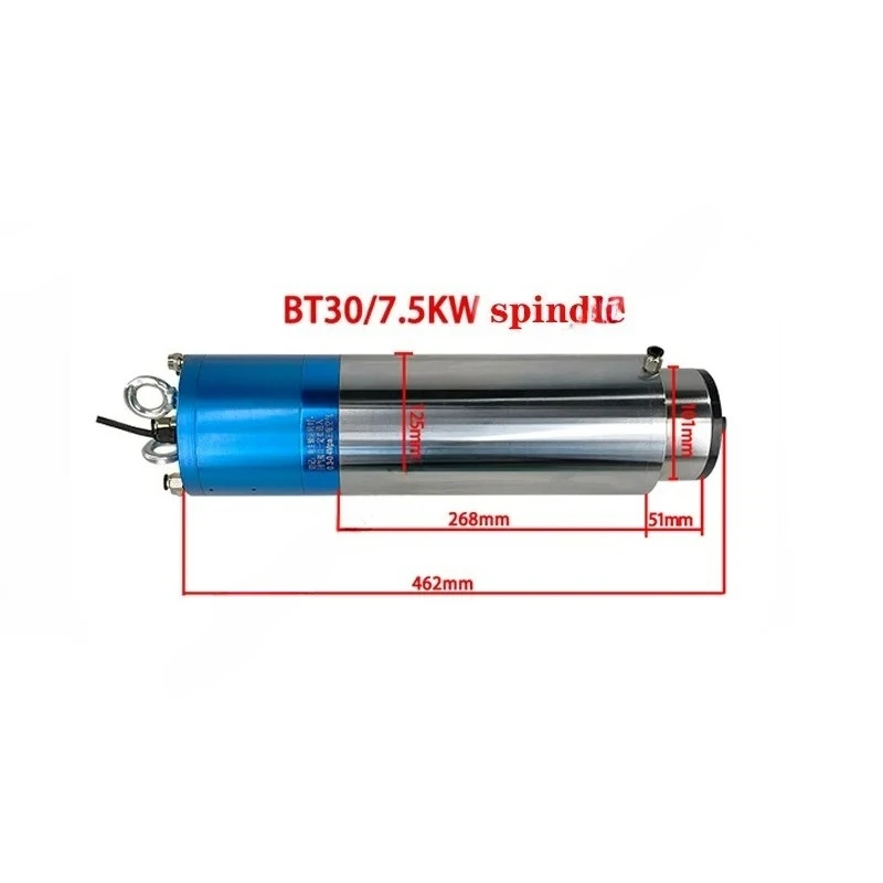 BT30 engraving electromechanical spindle, 7.5KW 380V 24000rpm 125mm 4-pole automatic tool changing water-cooled spindle