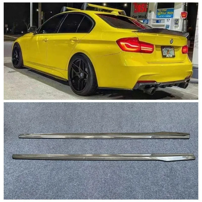 For BMW 3 Series F30 318i 320i 328i 330i 335i Real Carbon Fiber Side Skirts Spoiler Body Kit