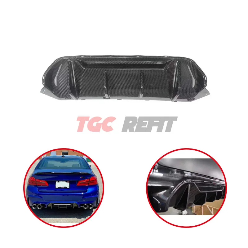 

For BMW 5 Series M5 F90 Carbon Fiber Rear Bumper Diffuser Spoiler Body kit Bumper Lip Chin Back Lip Exhaust Pipe