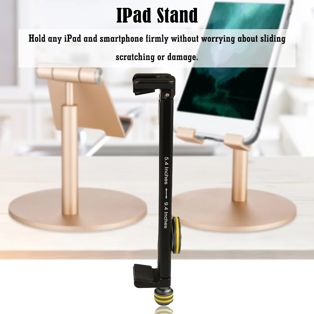 

V2 Tablet Holder 1/4 Thread for iPad Surface Pro Tripod Mount Aluminum Bracket