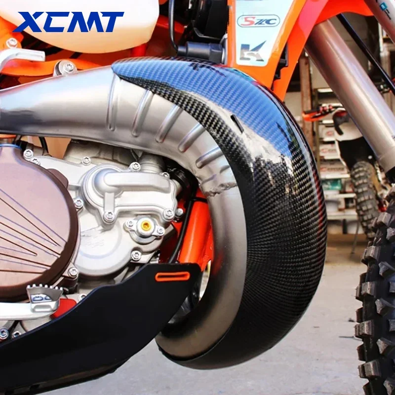

Motorcycle Accessories Exhaust Guard Carbon Fiber Protection Heat Shield Cover For KTM EXC 250 300 For Husqvarna TE 2017-2023