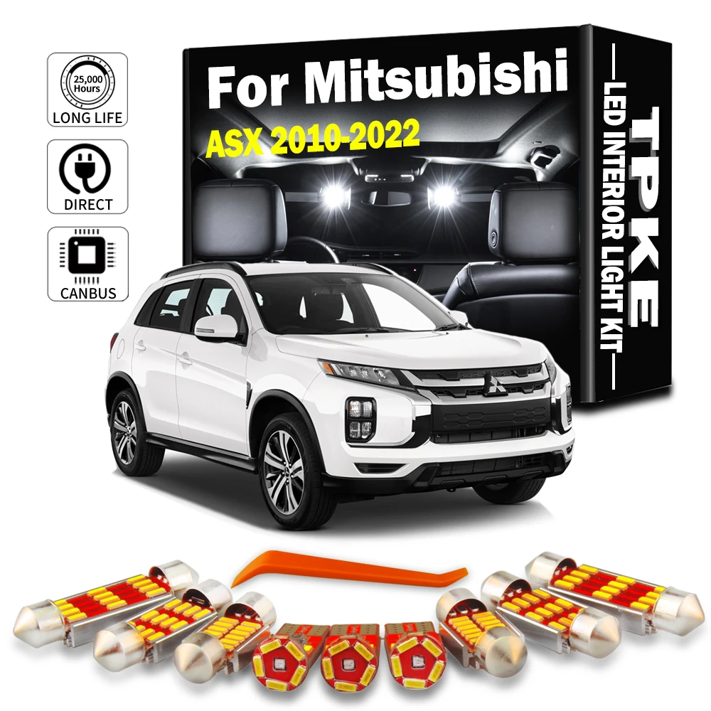 TPKE 11Pcs LED Interior Map Trunk Light Kit For Mitsubishi ASX 2010- 2018 2019 2020 2021 2022 Car License Plate Bulb Accessories