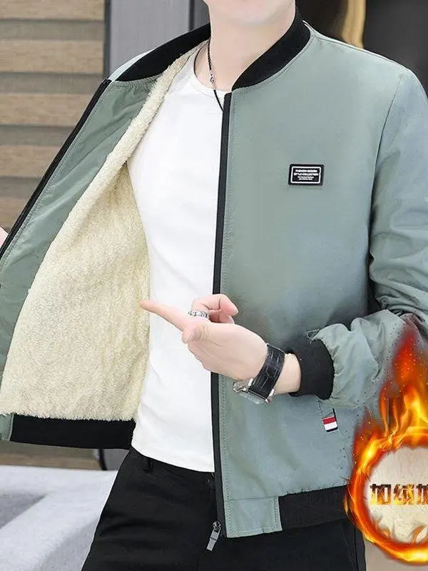 

Мужское пальто на подкладке Fce Thiened, осень-зима, новое повседневное дэт, корейское модное облегающее теплое хлопковое пальто для молодых взрослых