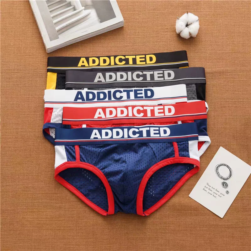 

Men's underwear breathable high fork men's underwear low waist sports briefs hollow fashion G206