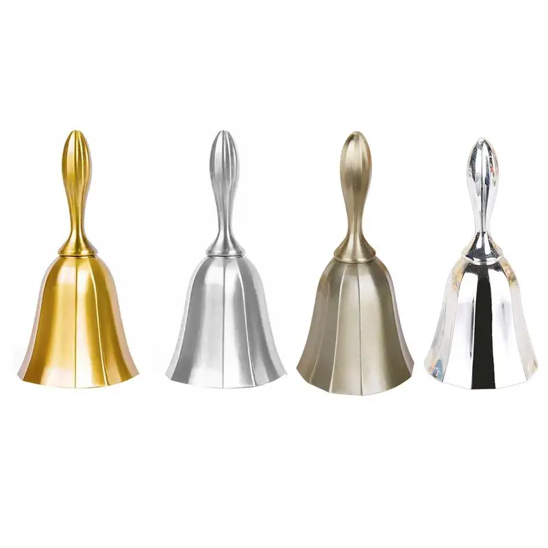Christmas Hand Bell Gold Silver Color Santa Claus Jingle Bells Party Supplies Cristmas Decoration Restaurant Call Bell Service