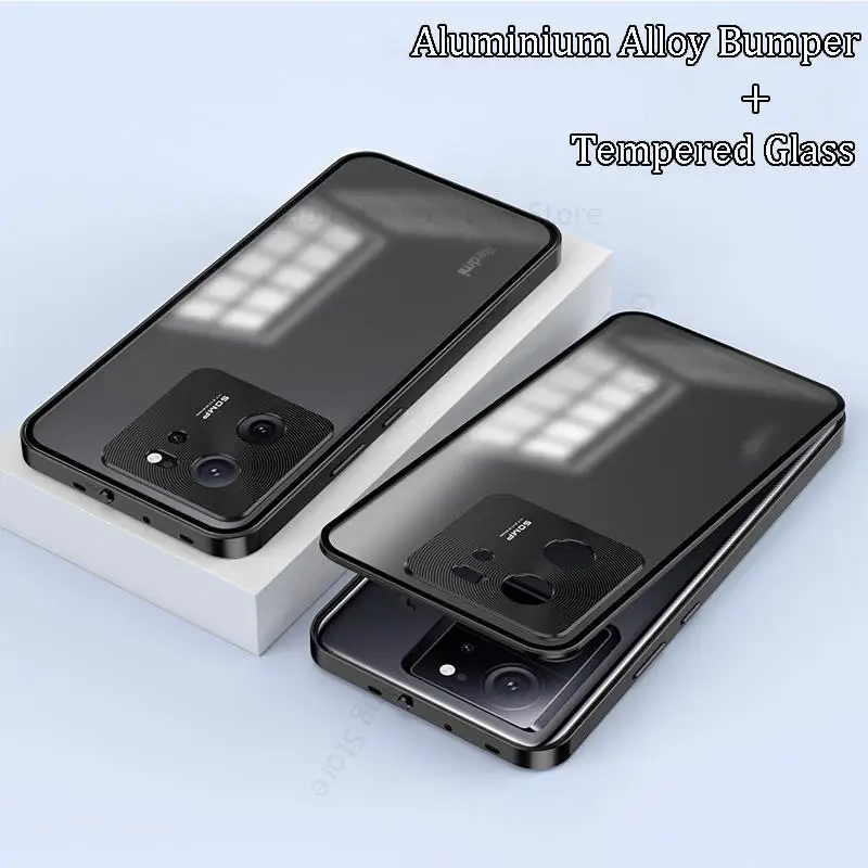 

Aluminium Alloy Bumper Tempered Glass Phone Case For Redmi K60 Ultra Magnet Lock Matte Lens Protective Cover For Redmi K60 Funda