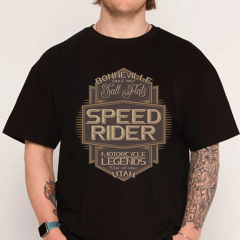 

Mens Motorcycle Speed Rider T-shirt 100% Cotton Men Shirt Casual Short Sleeve Clothing O-neck Top Tees