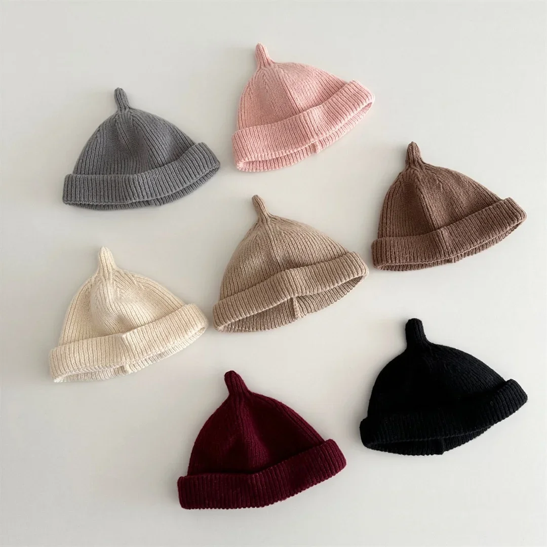 

Newborn Boys Girls Daily Outdoor Hat 2026 New Arrival Baby Knit Flat Caps Soft Woolen Beanie Autumn Winter Warm Headwear