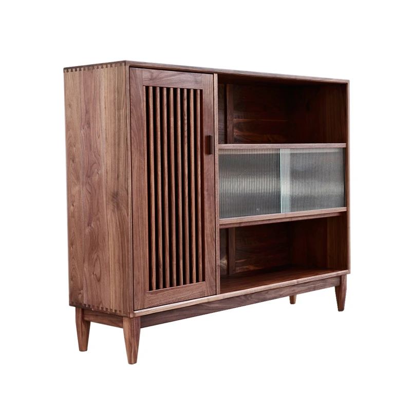 

Black walnut sideboard storage cabinet bookcase storage cab inet