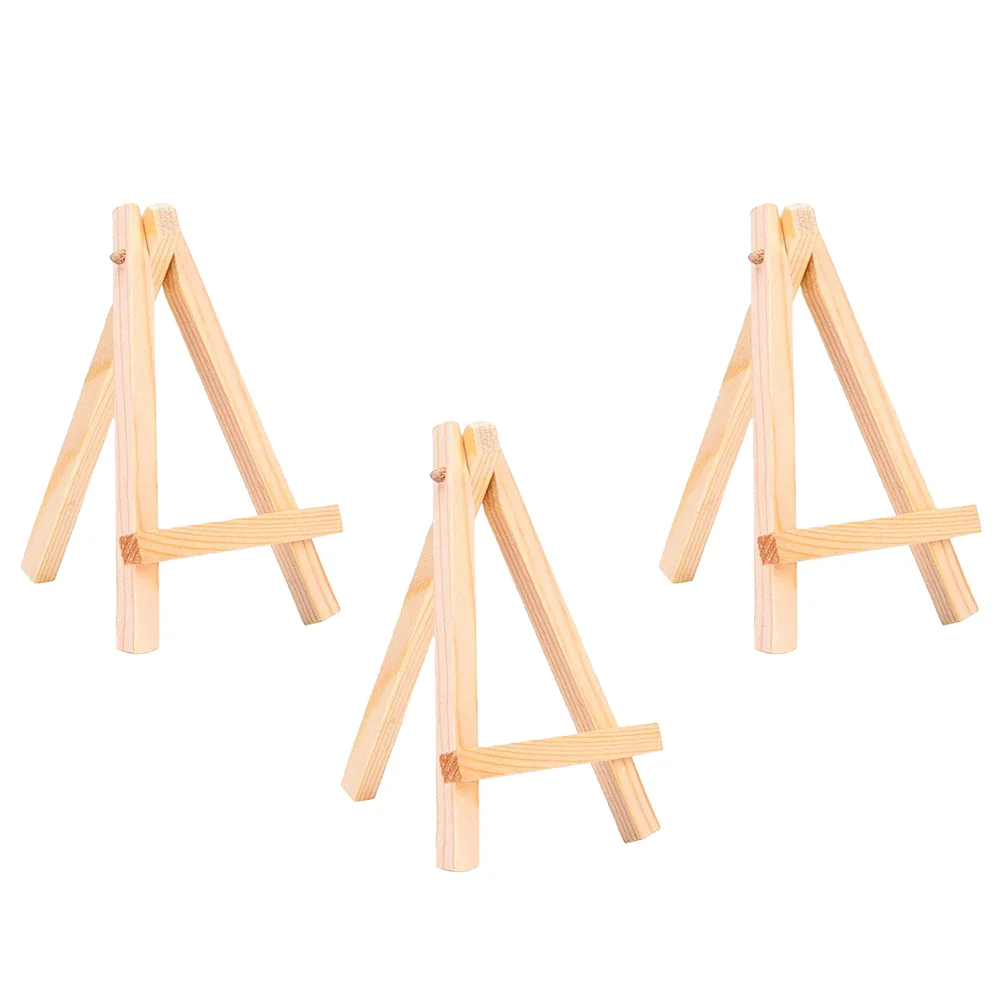 Cavaletes de mesa de bambu para pintura, prateleira de exibição, prateleira, suporte para mesa, moldura, bege, 10 pcs