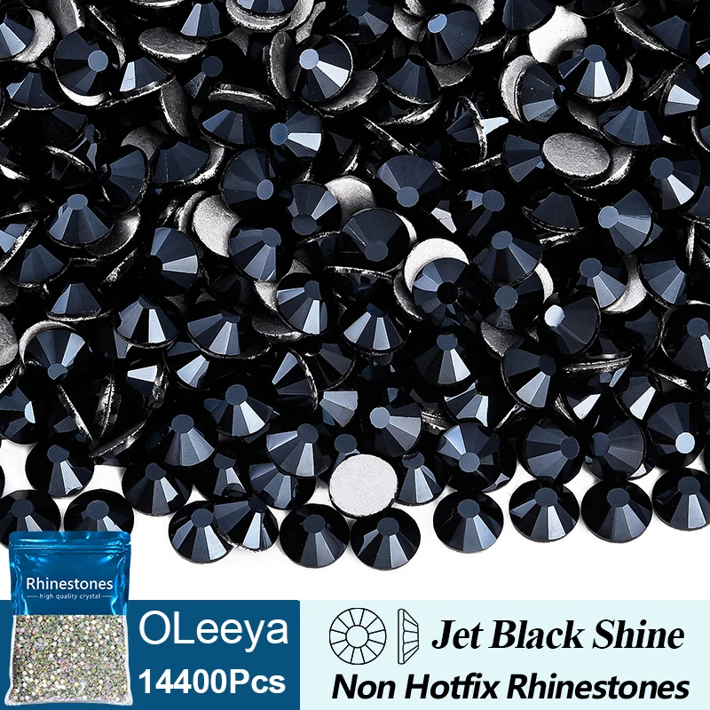 OLeeya Wholesale SS3-SS50 14400PCS/PACKS Glass Rhinestones Crystal Glue Flatback 3D Stones For Nail Art Decoration Clothing DIY