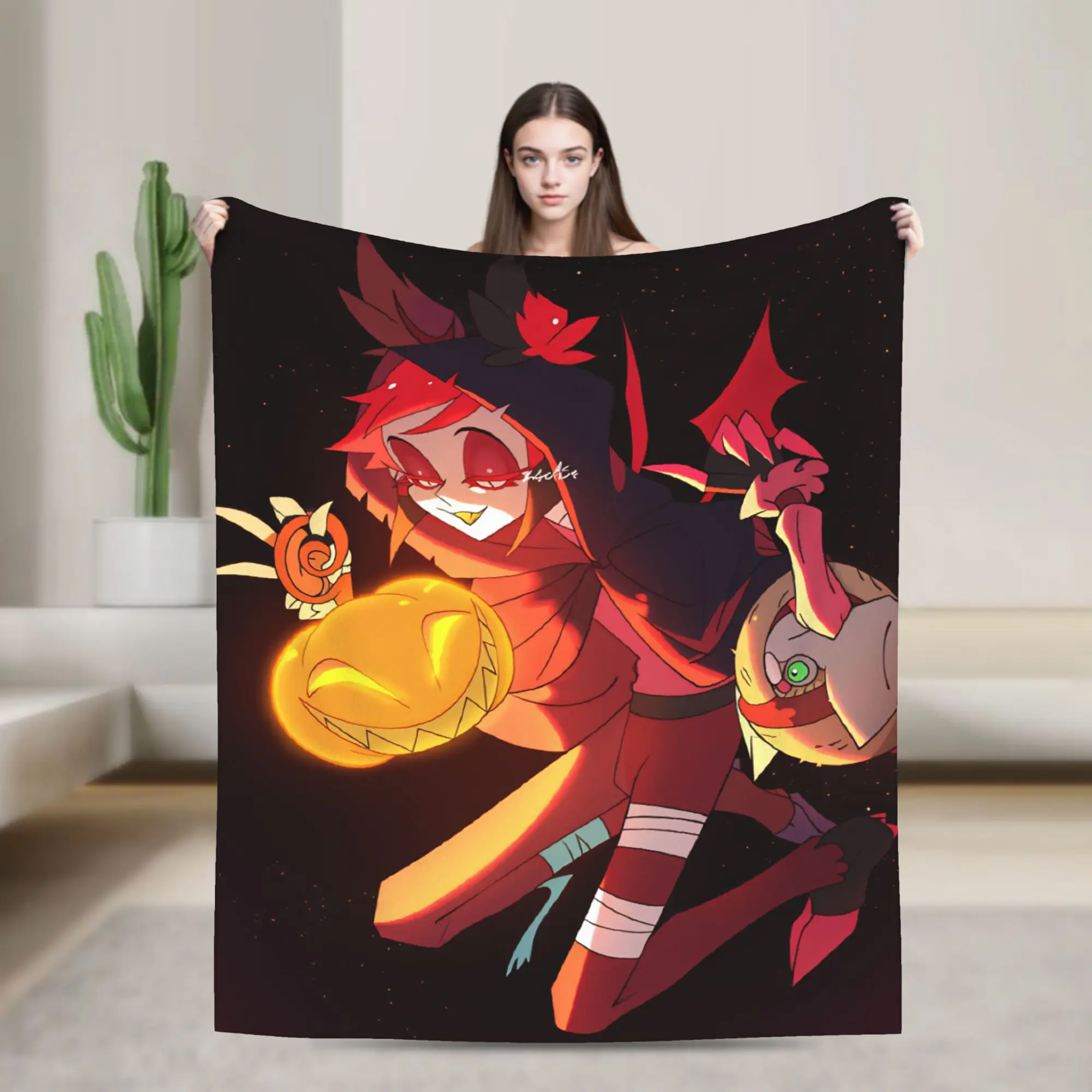 Soft Comfy Blanket Travel Halloween Hazbins Hoteling Throw Blanket Trend  Bedspread For Couch Bed