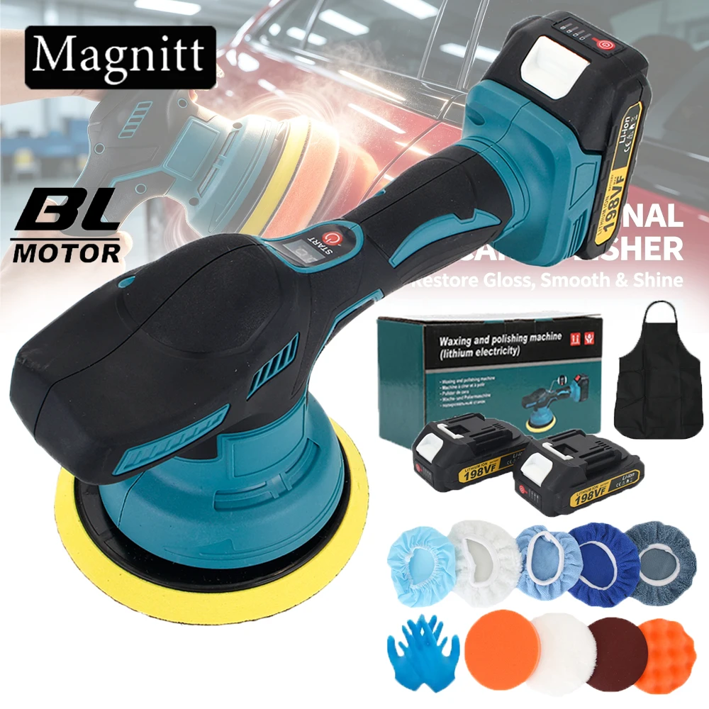 Lucidatrice elettrica senza fili, 8 velocità, display digitale, lucidatrice elettrica regolabile, macchina per lucidatura e ceratura di auto, utensile elettrico per batteria Makita 18V.