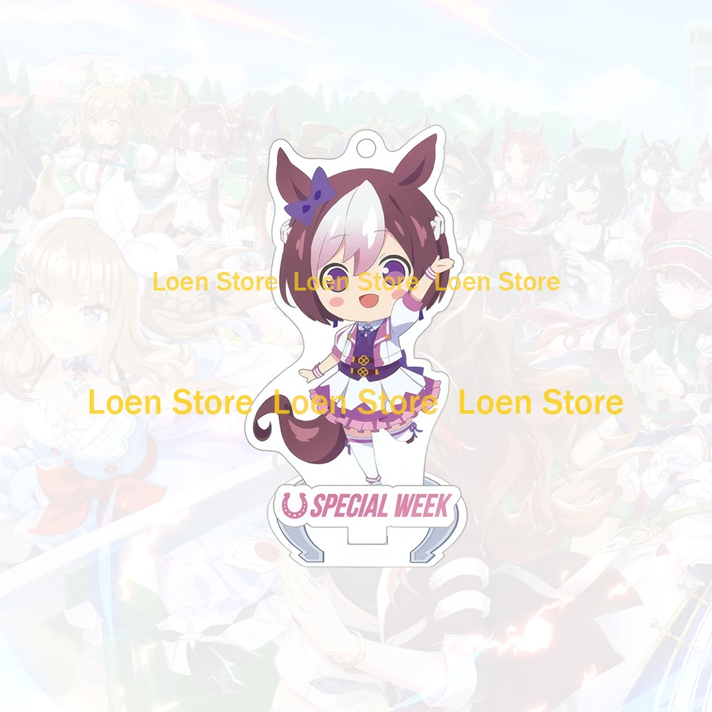 Uma Musume Pretty Derby 2-in-1 Chibi Acrylic Keychain Stand Cute Q Chibi Horse Girl Mejiro Mc Queen Daiwa Scarlet Dual Use Gift