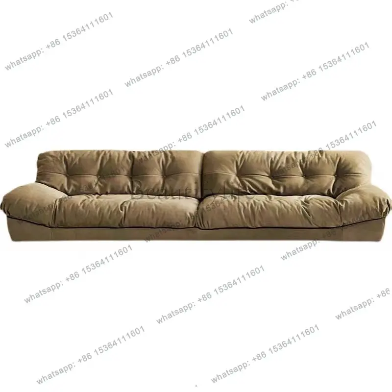 

Nordic light luxury cloud sofa matte cloth small apartment art style straight row