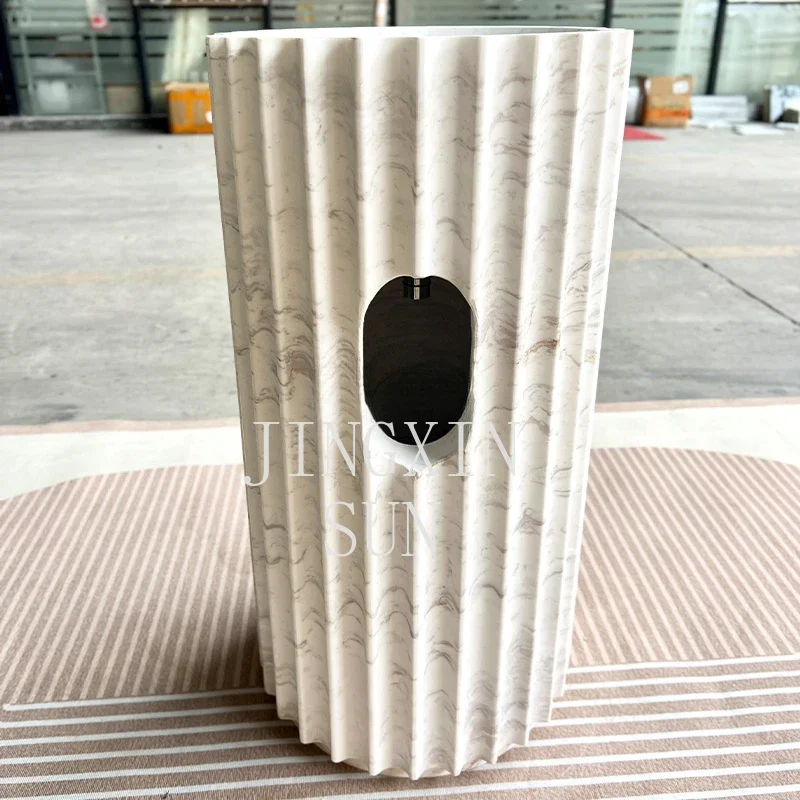 

Luxury Italian White Marble Basin Freestanding Bathroom Vanity Marble Pedestal Basin Washing Sink For Bathroom