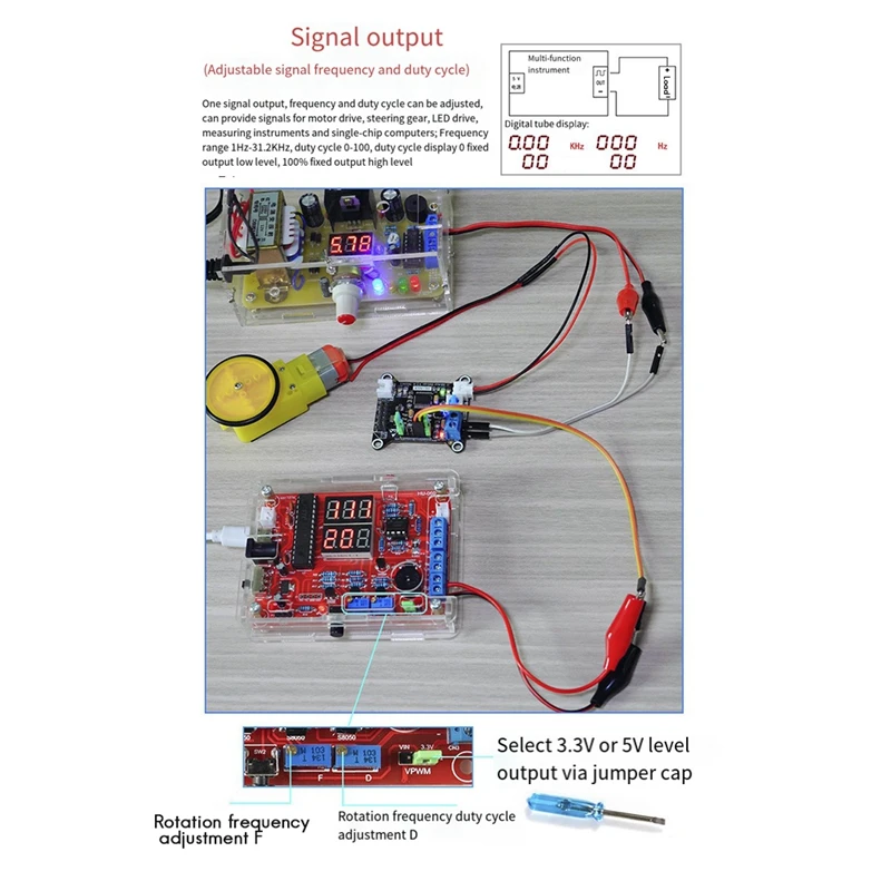 Signal Generator Multifunctional Instrument Making DIY Electronic Kit Current Temperature Detection Soldering Exercise Durable