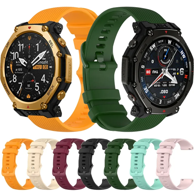 Silikonarmband für Amazfit T-Rex3 Pro Sportarmband für Amazfit Active 2-2 Square/Bip 6-5/Balance 2/Active Max Band