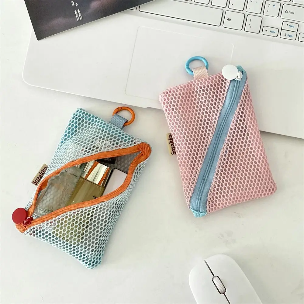 

Легкие сетчатые сумки на молнии, видимые полые мини-косметички, прозрачные большие вместительные дорожные карманы для туалетных принадлежностей для женщин