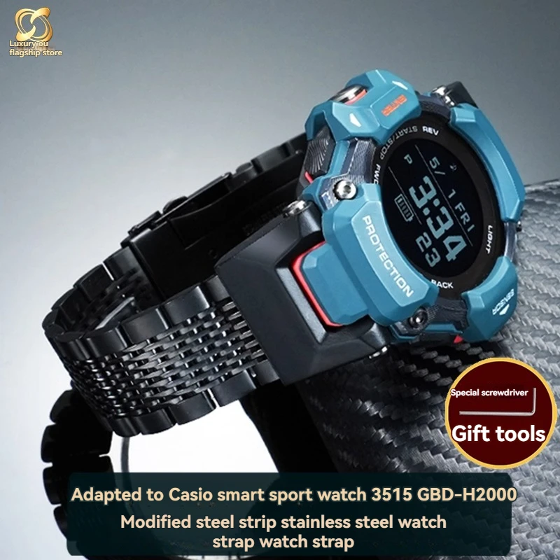 

Stainless steel watch with For Casio G-SHOCK smart sports watch 3515 GBD-H2000 men's atmospheric and fashionable watch chain