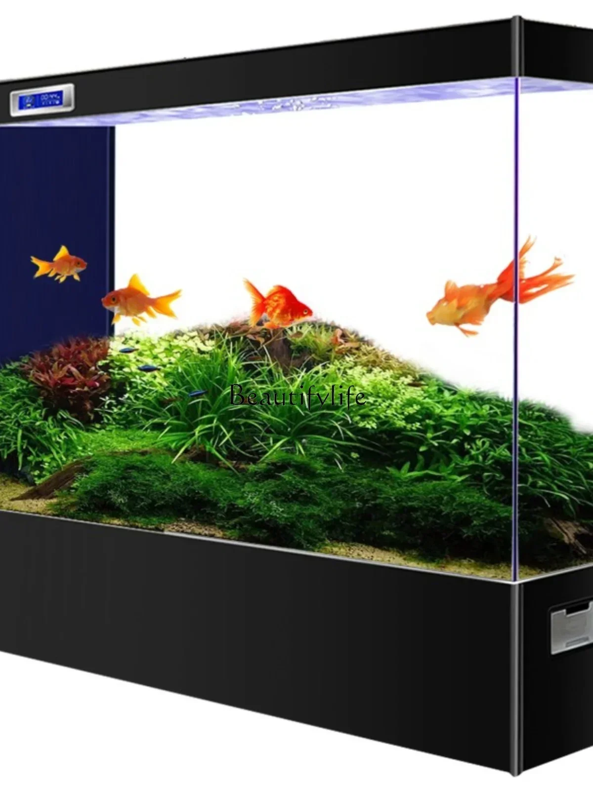 

LD33New Super White Glass Fish Tank Living Room Subareas Screens Light Luxury Floor Change Water Fish Globe Boxes
