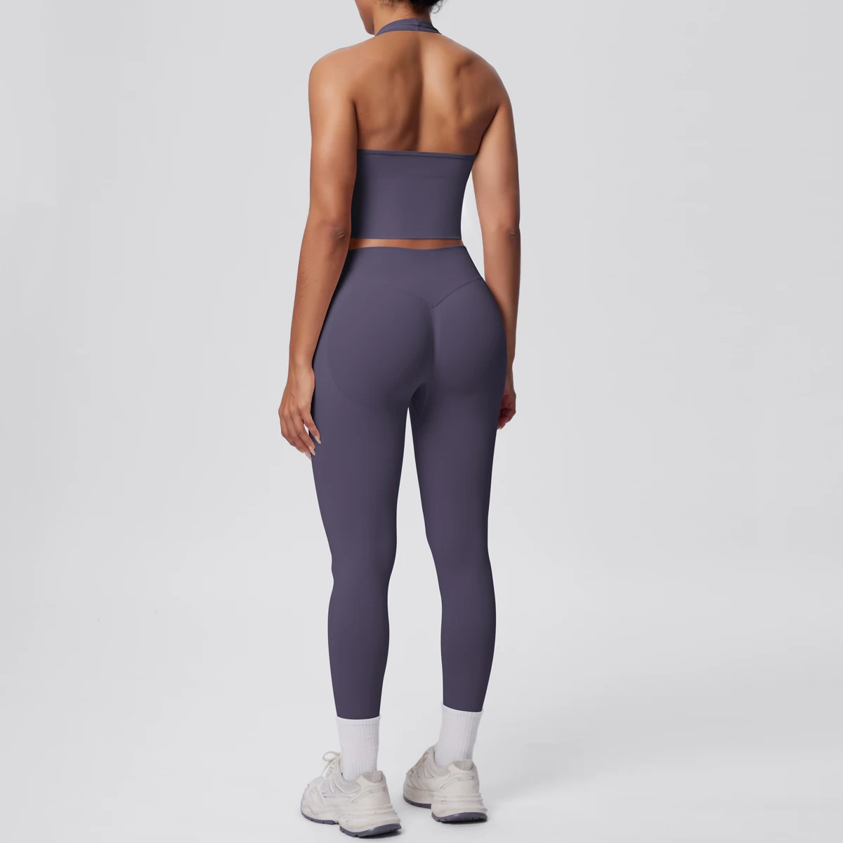 Rooftrellen 2PCS/set Women Gym Sports Yoga Set Breathable Shockproof Workout Top Backless Bra Push Up Fitness Pants Yoga Set