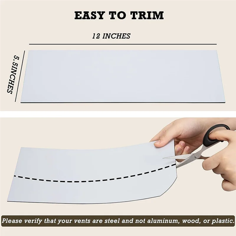 A08I 5 قطع من أغطية فتحات التهوية المغناطيسية، 5.5 × 12 بوصة للأرضية أو الجدار أو فتحات السقف وسجلات الهواء، لـ RV، HVAC المنزلي وفتحات التيار المتردد
