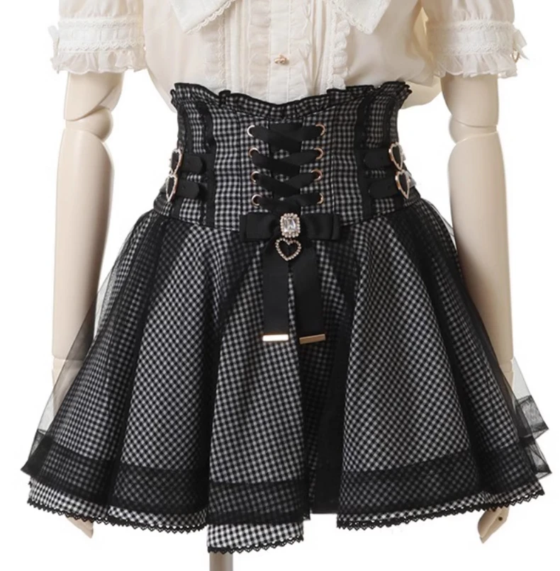 Japanese Style Mine Mass-Produced New High Waist Slimming Bow Mesh Skirt Spring Summer Girl Women's Sweet Short Skirts