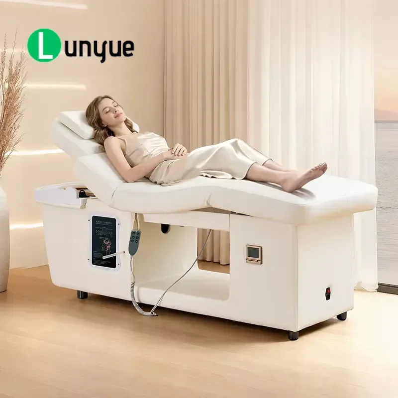 Luxury Electric Multi Function Shampoo Bed Dual Motor Adjustable Backrest Leg Rest For Head Spa Salons Comfortable Durable