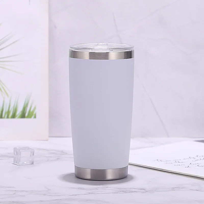 20oz Tumbler with Lid , Stainless Steel Vacuum Insulated Coffee Tumbler Cup, Double Wall Powder Coated Travel Mug