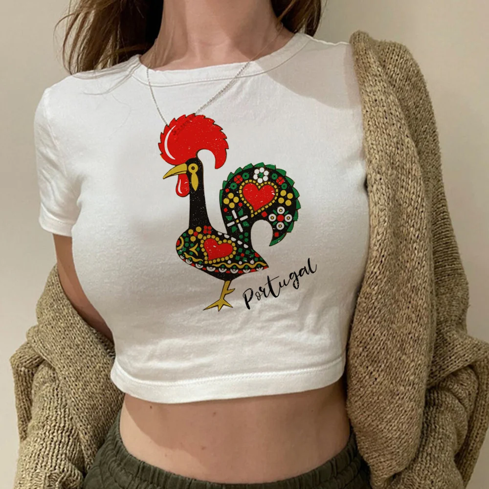 Portugal fairycore streetwear  crop top Woman cyber y2k graphic  vintage hippie clothes