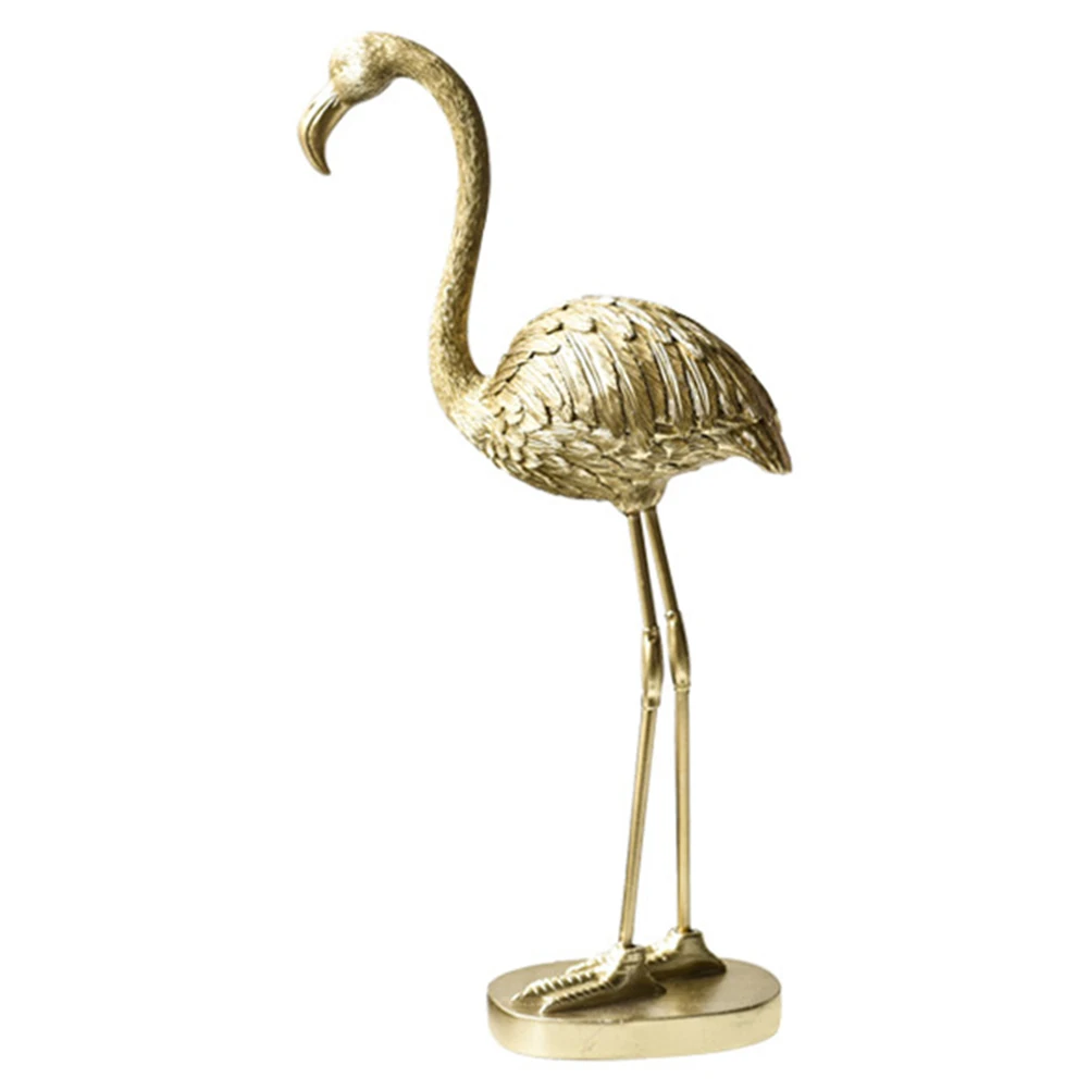 

Flamingo Ornament Golden Resin Statue for Home Decor Living Room Desk Office Indoor Outdoor Decoration Cute Animal Design
