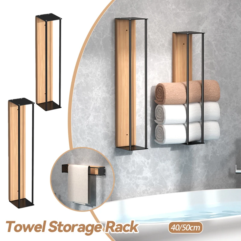 

40/50cm Self Adhesive Towel Rack Towel Bar Stainless Steel Towel Holder Wall Mounted No Drilling Bathroom Accessories