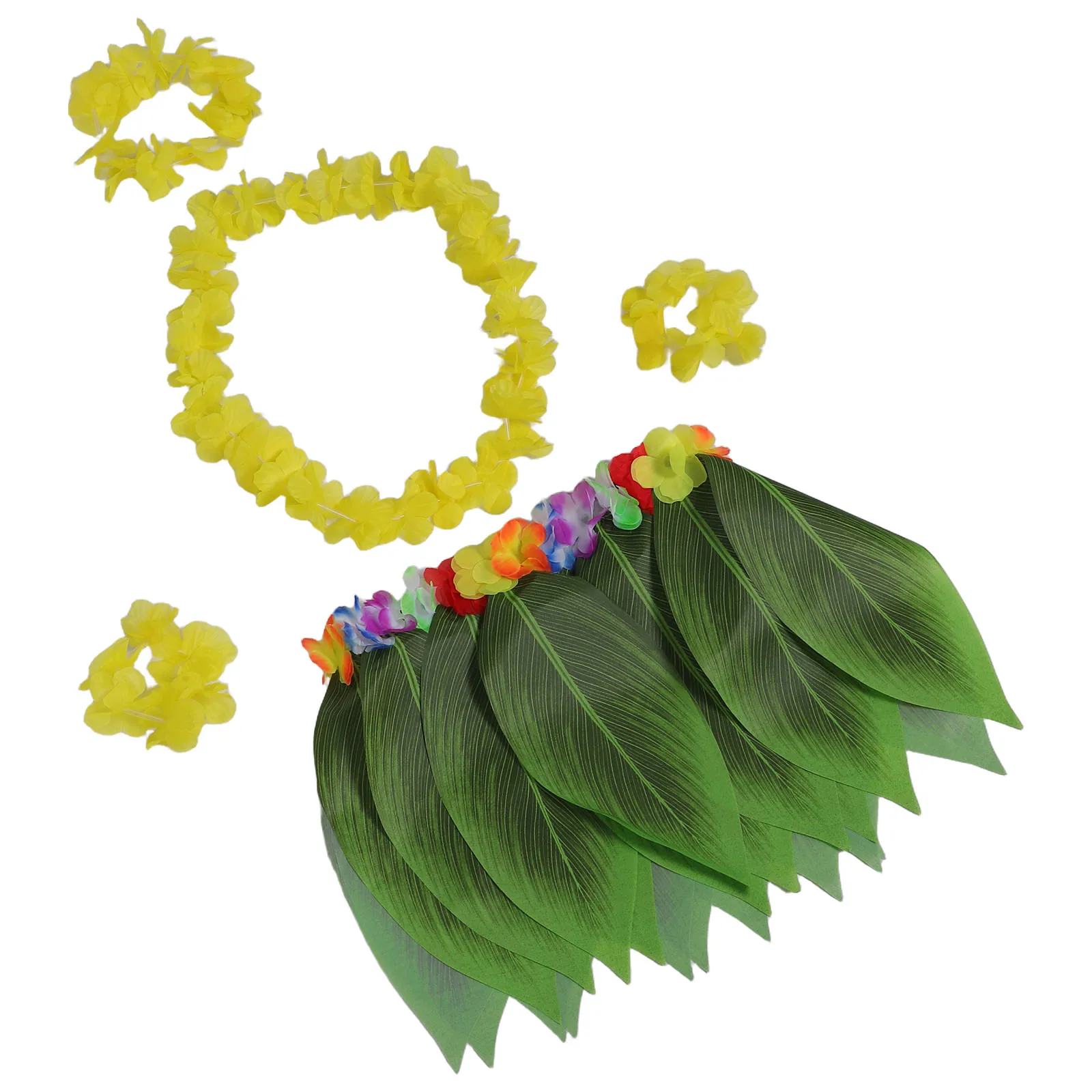 

Hawaiian Style Skirt Grass Skirts for Luau Party Combination Women Outfits Fiber Costume
