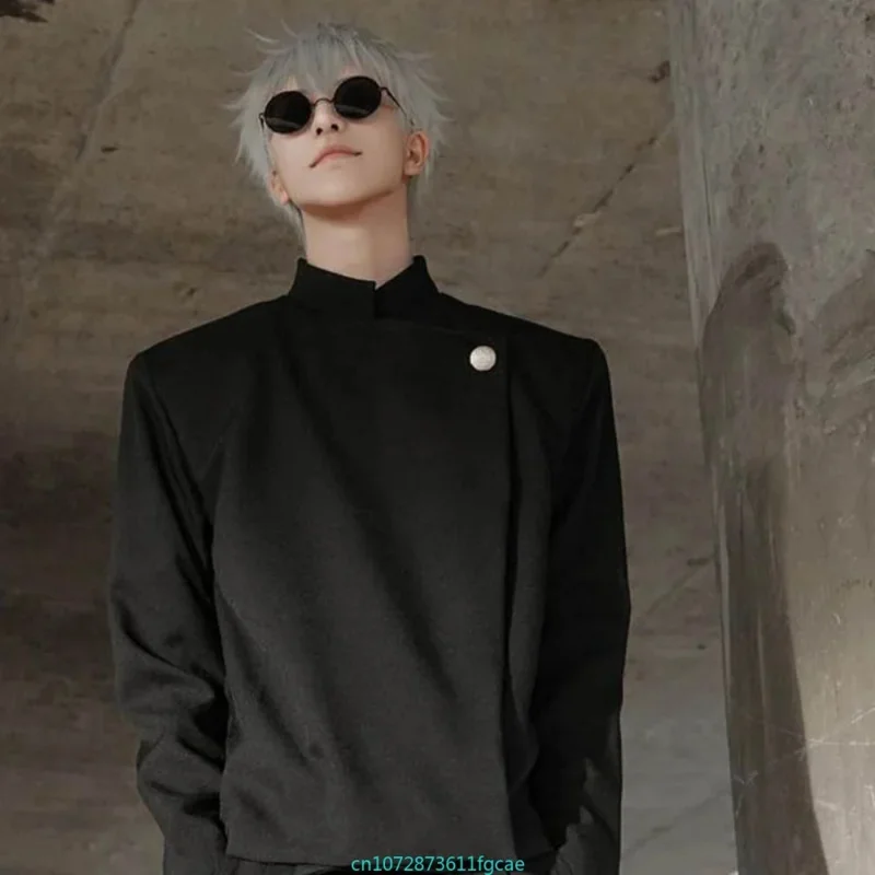 الدب دن أنيمي Jujutsu Kaisen Gojo Satoru بلايز السراويل لصقة عين الباروكات مجموعة تأثيري حلي الكبار رجل موحد البدلة Carni جديد 2025