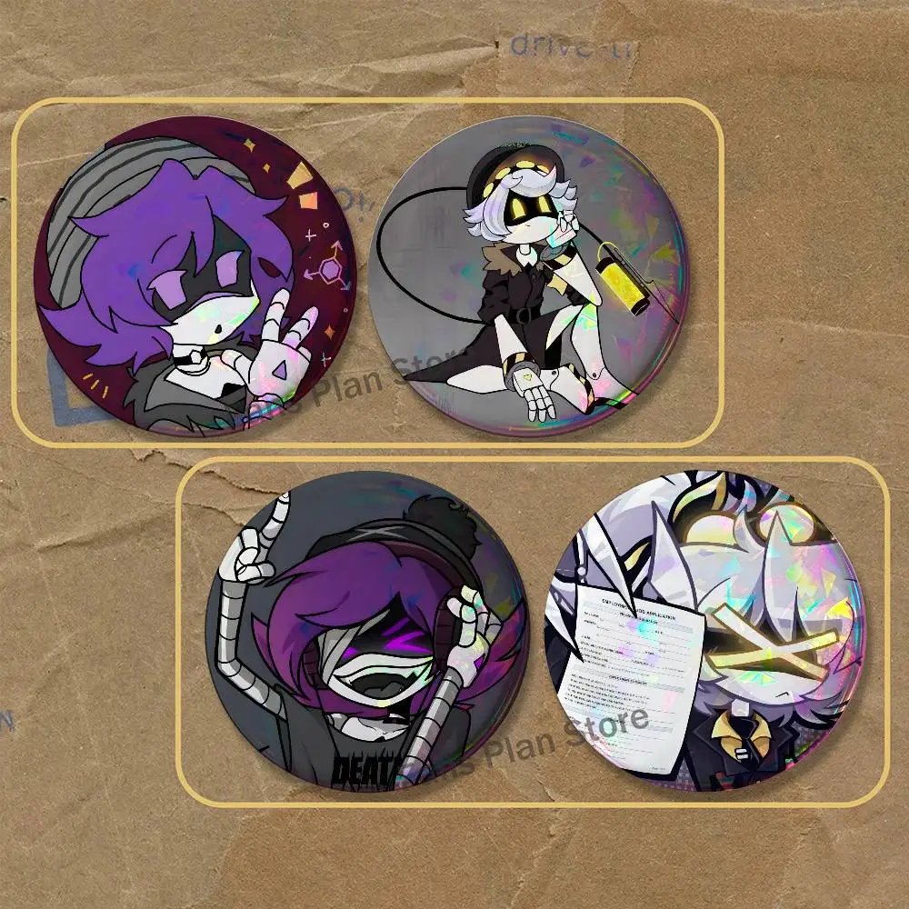 M-Murder D-Drones 2-piece Set Enamel Pins Cartoon Anime Badge Fashion Jewelry Accessories Round Snap-in Brooch On Backpack