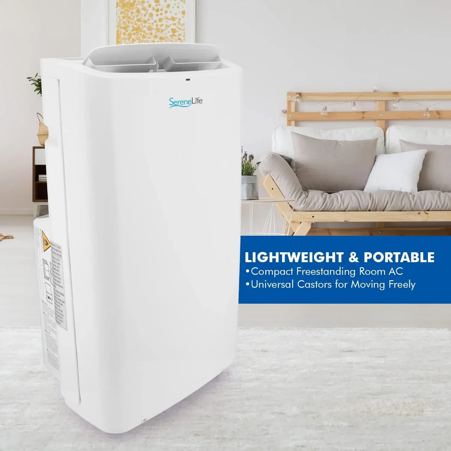 Pendingin udara portabel 14,000 BTU-Unit pendingin A/C rumah ringkas dengan Dehumidifier & mode kipas bawaan, termasuk Kit dudukan jendela