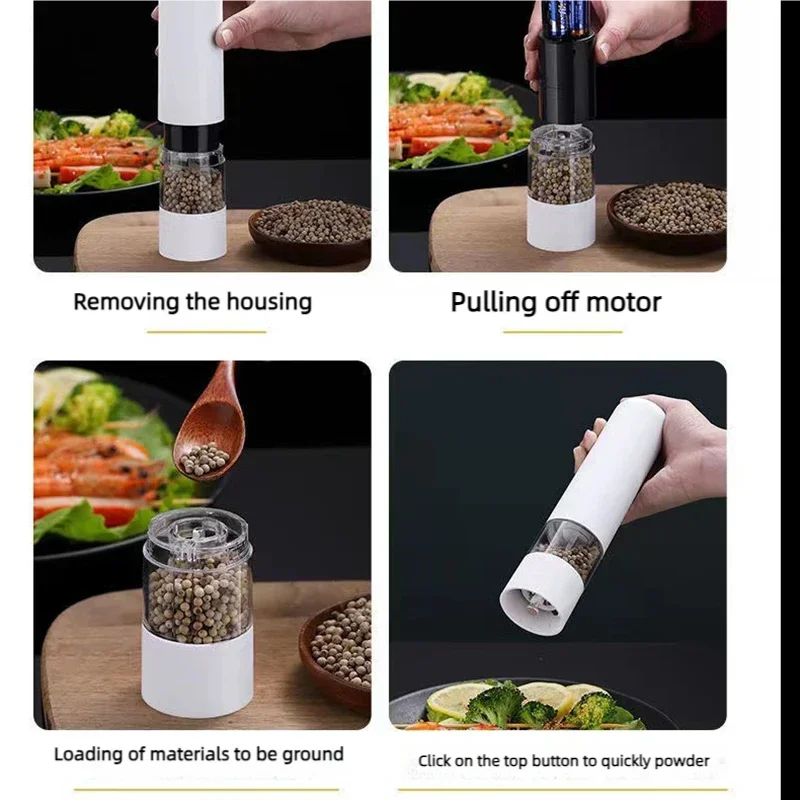 Xiaomi youpin moedor de pimenta elétrico automático e moinho de sal bife tempero jar moinho de sal do mar cozinha tempero garrafa casa mi