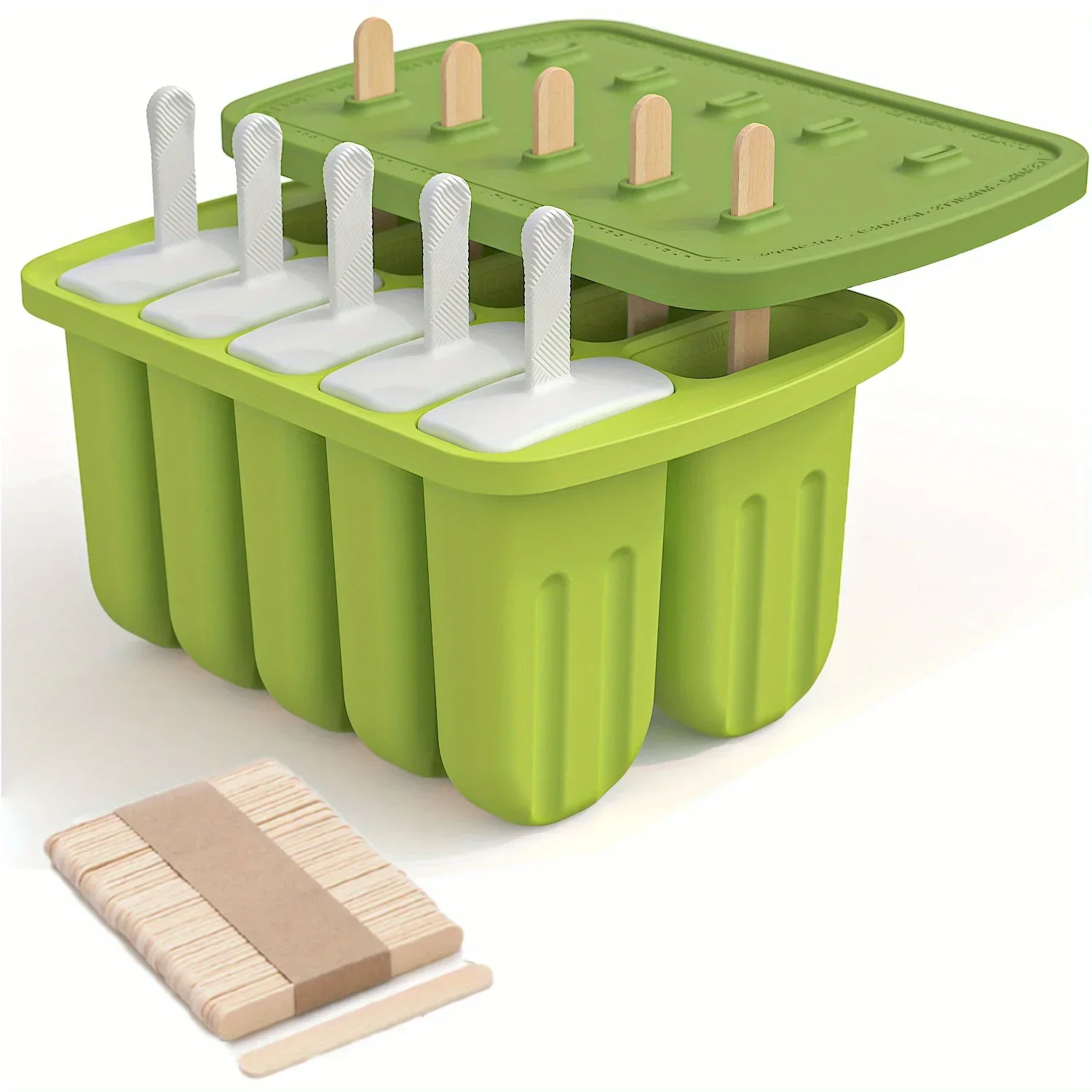 

Summer DIY Ice Cream Tools With Wooden Sticks Silicone Popsicle Molds Kitchen Accessories Quench Thirst Snacks for Children Mold