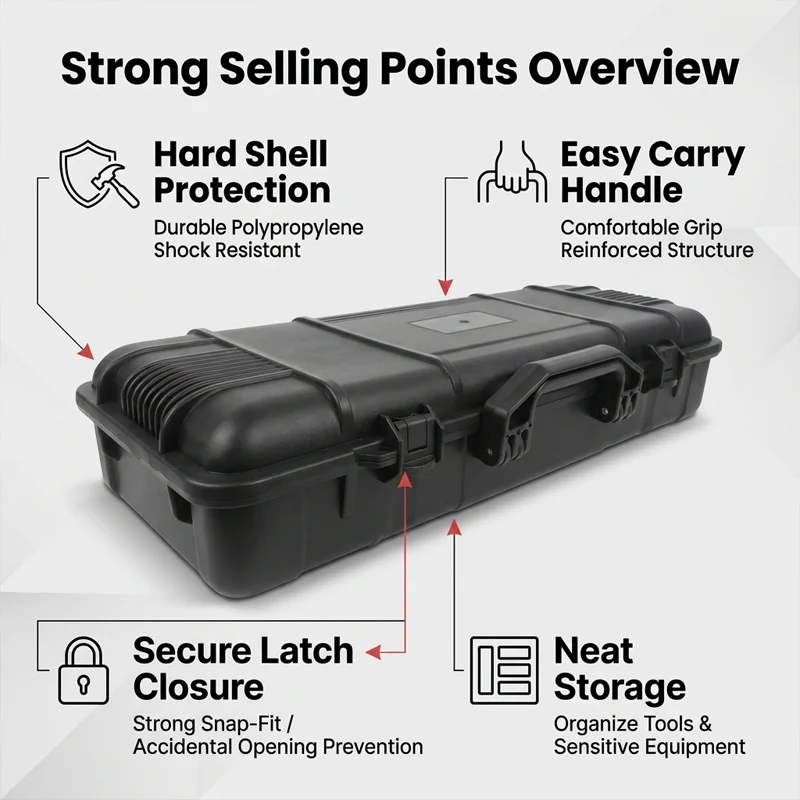 Case Bag Organizer Storage Box Camera Photography Sights Sealed Shockproof Safety Protector Instrument Tool Box with Sponge