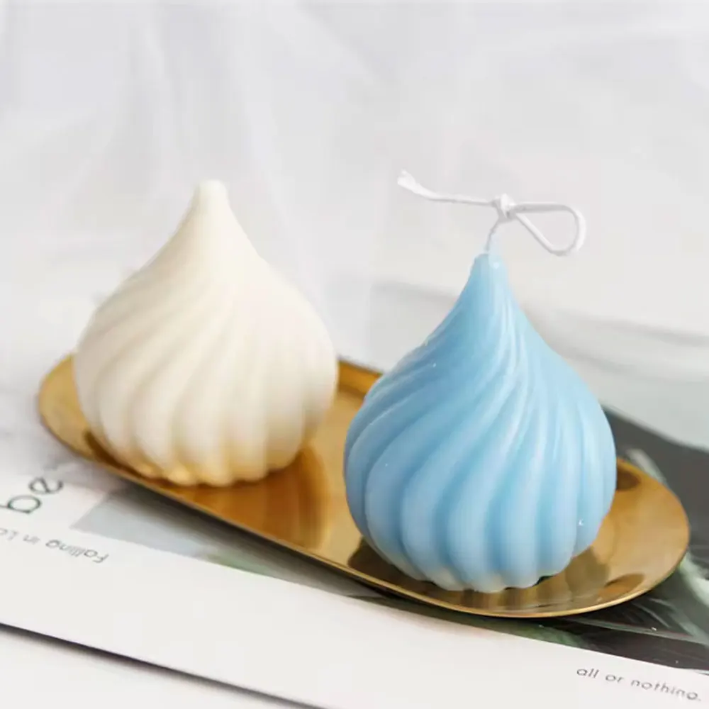 15 Rotate Onion Silicone Tray Taper Spiral Drip Glue Resin Mold DIY Water Droplet Ball Clay Scented Candle Making Birthday Decor