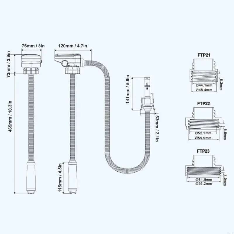 M76E Hochgeschwindigkeits-Siphon-Kanisterpumpe, Kraftstoffförderpumpe, automatischer Stopp-Sensor – Detail 6