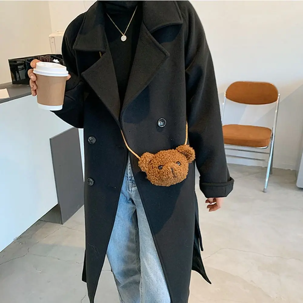 Cute Bear Plush Shoulder Bag For Children Kids Cartoon Messenger Bags kawaii Plush Purses little Girls Stuffed Animals Backpack