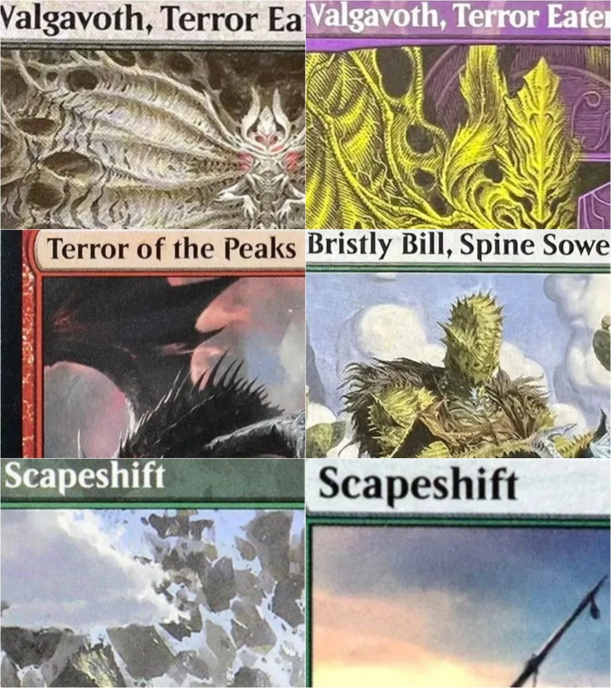 

"Scapeshift /Valgavoth,Terror Eater/Bristly Bill,Spine Sower" Magical Proxy Cards Game Quality Board Game Trading Cards Proxy