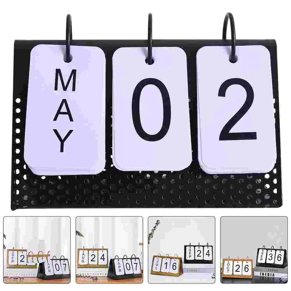 

2023 Desk Calendar Metal Planner Calendars Perpetual Home Office Decor Small Bedroom Desktop Iron Tabletop