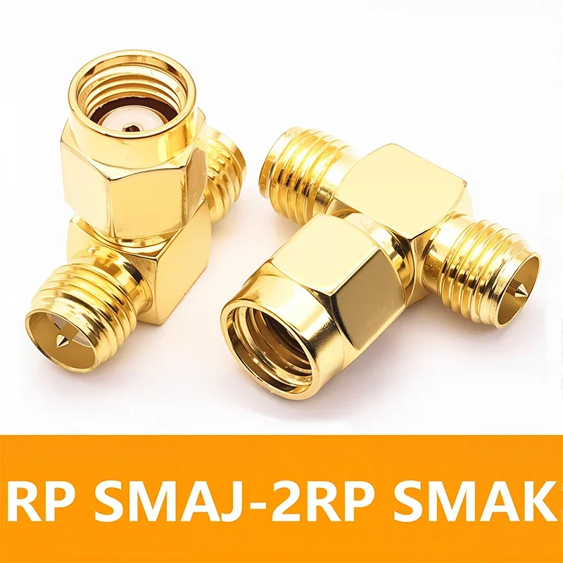 5Pcs T-Shape 3 Way SMA Adapter SMA Male to Dual Female Splitter T-Type Connector for Antenna Etc Cable Connecting