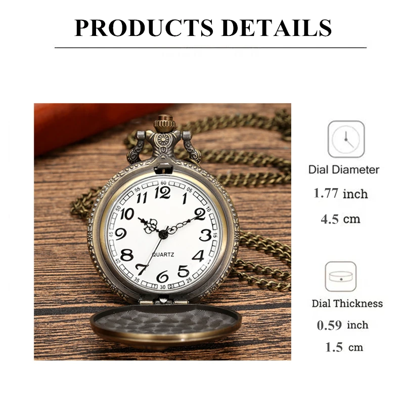Vintage Classic Steampunk Train Quartz Pocket Watch