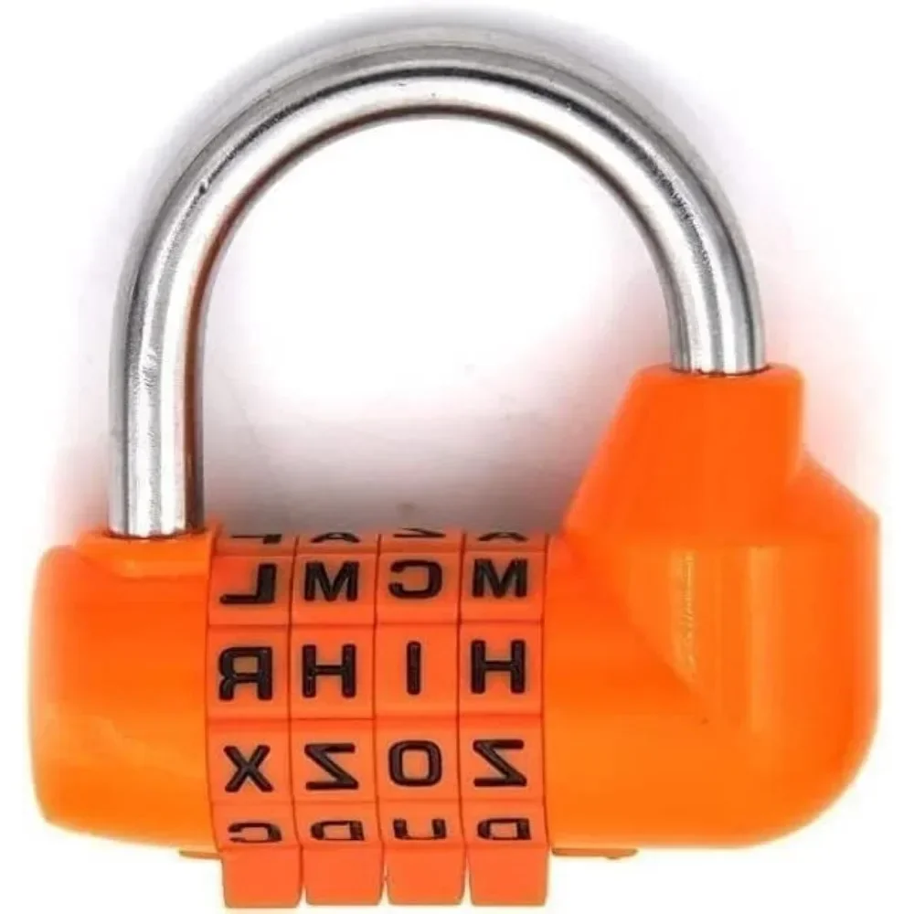1 個ハイグレードセキュリティ南京錠 4 ダイヤル桁文字組み合わせ旅行セキュリティコードロック日記パスワード南京錠