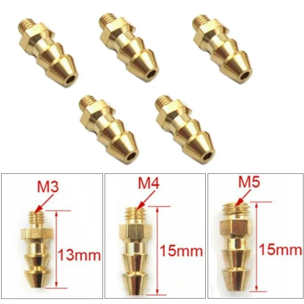 5pcs Rc Boat Brass Water Cooling Faucet M4/M5 Thread Water Nipples Fuel Nozzles For Methanol Boat Marine
