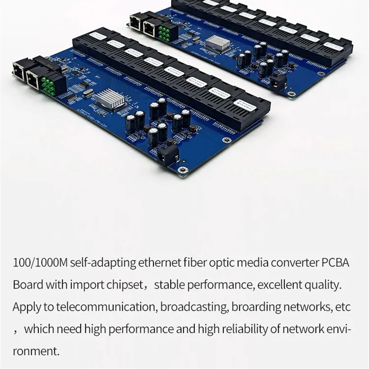 ABEP-Gigabit Ethernet Fiber Switch Media Converter 8 Fiber Port 2 RJ45 Fiber Port Optical Transceiver 20KM SC Single Mode(B)